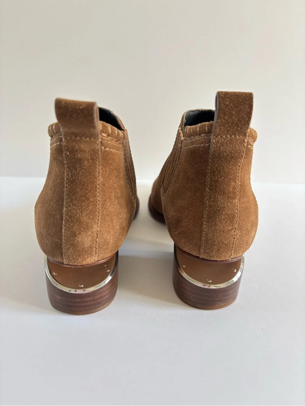 Alexander Wang Kori Suede Lift Heel Oxford Booties Brown Size 38 US8